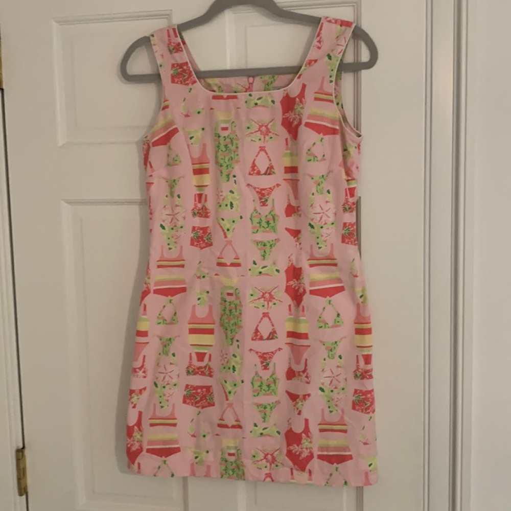 Vintage Lilly Pulitzer Swim Suit Bikini Print Shift Dress size 4
